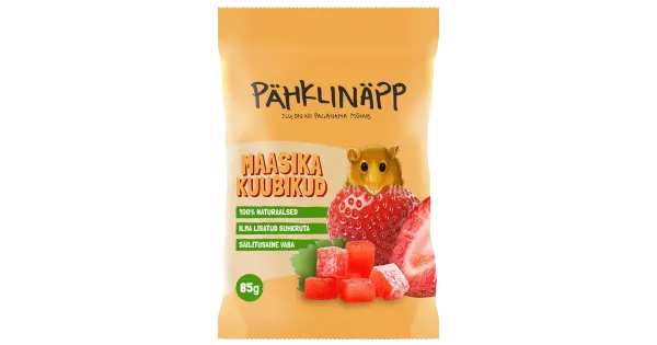 Pähklinäpp maasikakuubikud 85 g