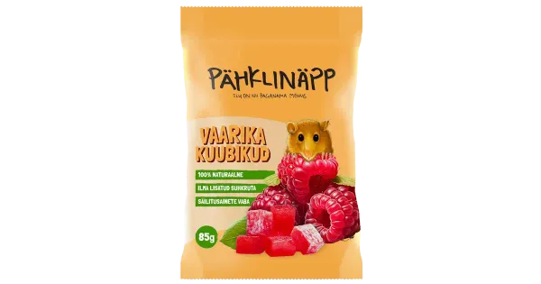 Pähklinäpp vaarikakuubikud 85 g