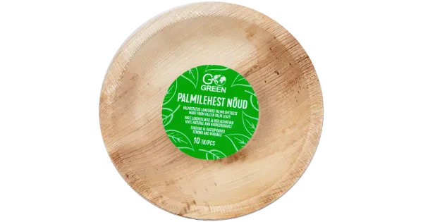Palmilehest taldrikud Go Green 15cm 10tk