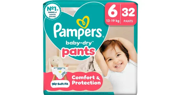 Pampers Baby Dry püksmähkmed S6, 13-19 kg, 32 tk
