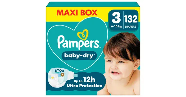 Pampers Baby Dry teipmähkmed S3, 6-10kg, 132 tk