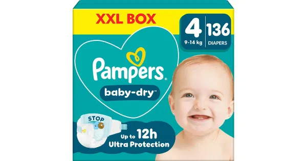 Pampers Baby Dry teipmähkmed S4, 9-14kg, 136 tk