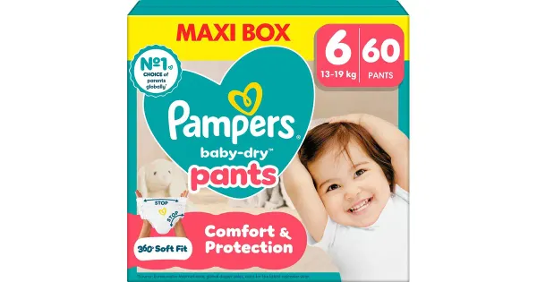 Pampers BabyDry püksmähkmed S6, 13-19 kg, 60 tk