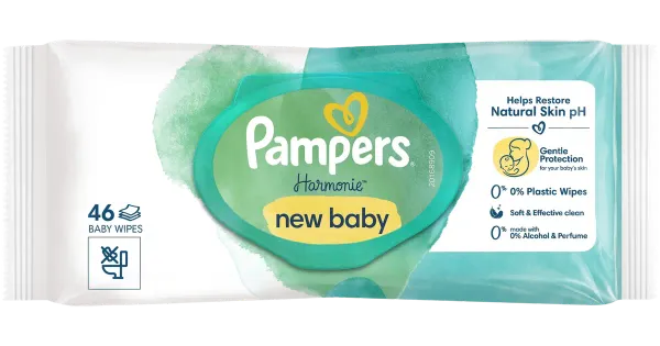Pampers Harmonie New Baby niisked salvrätikud 46tk