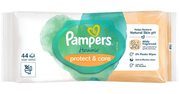 Pampers Harmonie Protect&Care niisked salvrätikud 44tk
