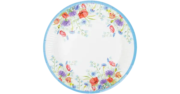 Papptaldrikud Smile 23cm Suvelilled 10tk