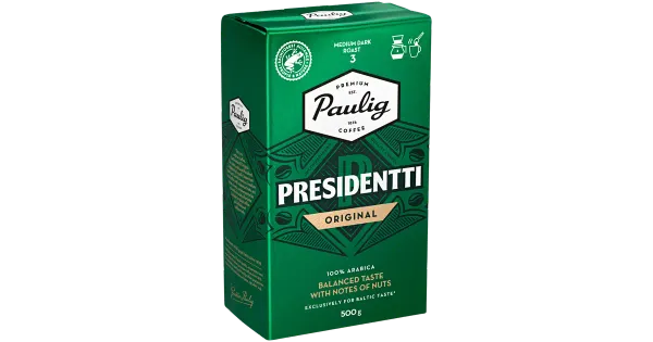Paulig filtrikohv Presidentti keskmine röst 500 g
