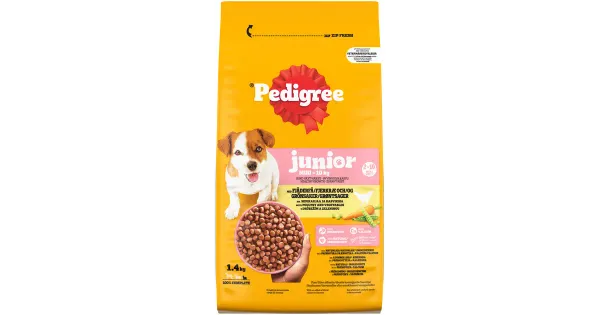 Pedigree <10kg Junior kuivtoit koertele linnulihaga 1,4 kg