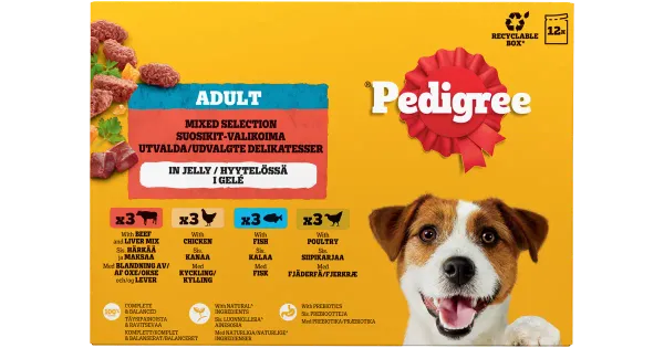 Pedigree 12x100g Favourites koeratoit tarrendis