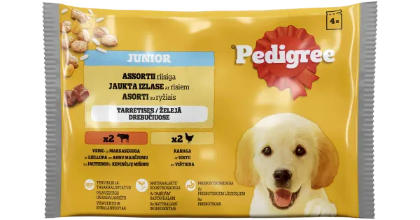 Pedigree koeraeine Junior 4-pakk kutsikatele, 4x100 g