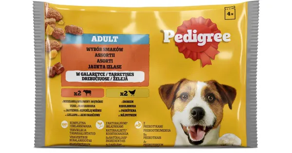 Pedigree koeraeine täiskasv.veis.linnulih 4x100g