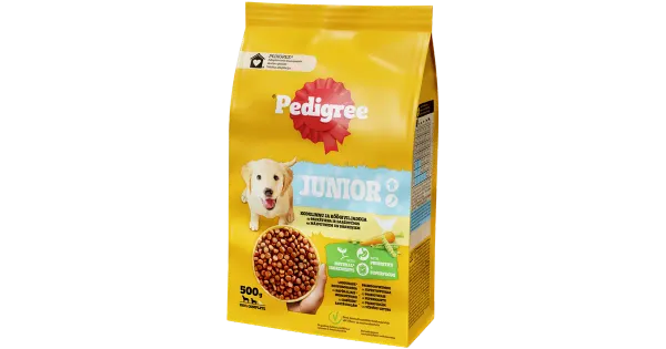 Pedigree kuivtoit kutsikatele kodulinnu ja köögiviljadega, Junior 500 g
