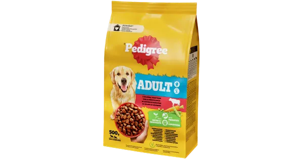 Pedigree kuivtoit täiskasvanud koerale, veise ja köögiviljadega, 500 g