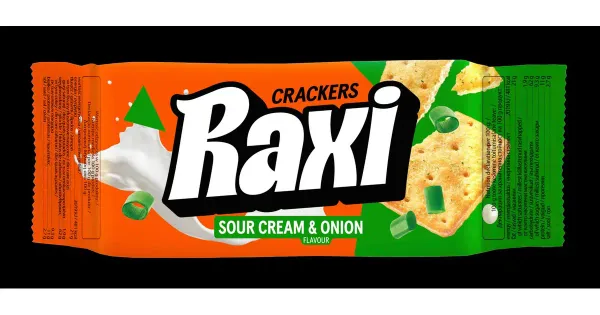 Pergale Raxi kreekerid hapukoore- ja sibulamaitselised 72g