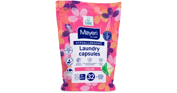 Pesugeelkapslid Mayeri Color hüpoallergeenne All-Care täitepakk 32tk