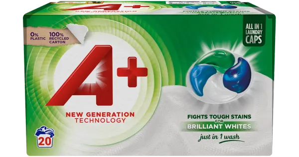 Pesukapslid A+ Active4 White 20tk