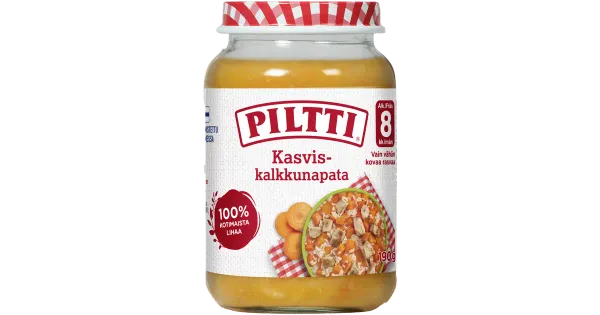 Pillti kalkuni-juurviljahautis lastele alates 8-elukuust, 190 g