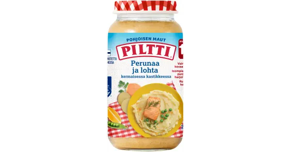 Pillti lastetoit kartul ja lõhe kreemjas kastmes 250 g, alates 12-elukuust