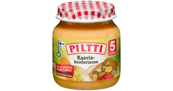 Piltti köögivilja-kanapüree 125g, alates 5-elukuust