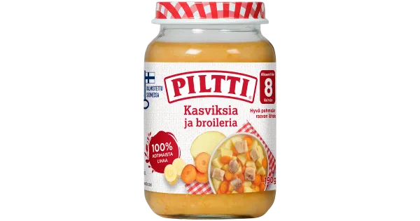 Piltti köögiviljad kanaga 190g, alates 8-elukuust