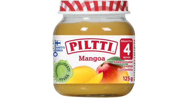 Piltti mangopüree 125 g, alates 4-elukuust