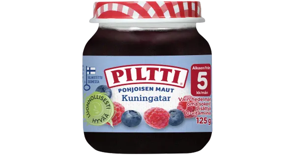 Piltti mustika-vaarika püree 125 g, alates 5-elukuust