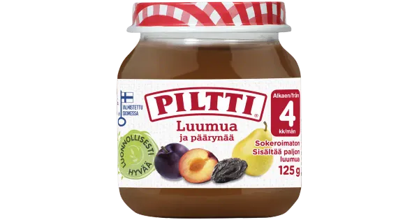 Piltti ploomi-pirnipüree 125g, alates 4-elukuust
