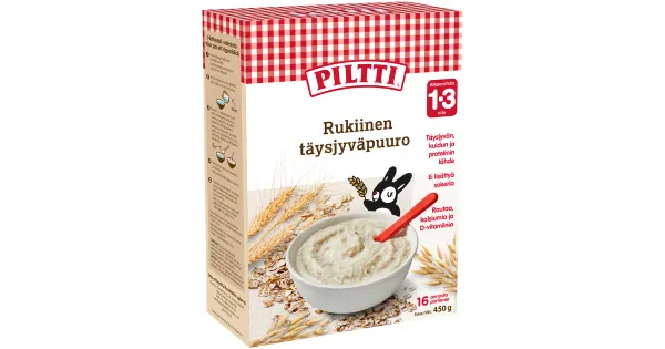 Piltti Rukkiga täistera-pudrupulber 1–3a 450g