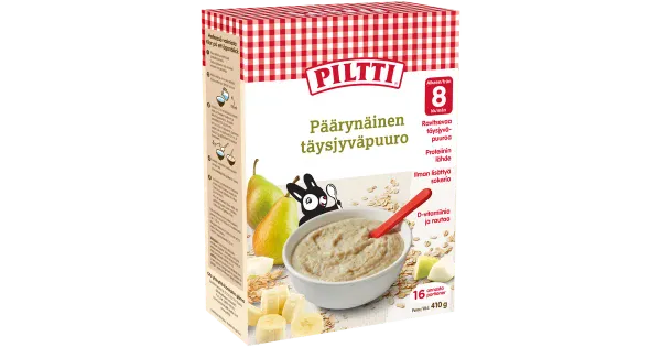 Piltti täisterapuder pirniga 8 k, 410 g