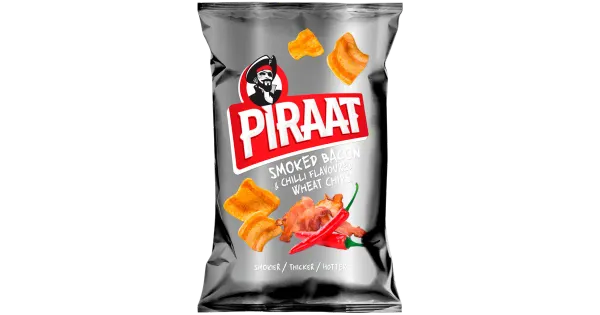 Piraat Maxi suitsupeekoni ja tšillimaitselised nisukrõpsud 150 g