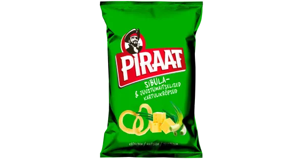 PIRAAT sibula- ja juustumaitselised nisukrõpsud 150g