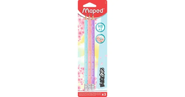 Pliiats maped pastel hb kummiga 3tk blis