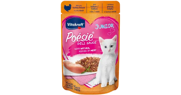 Poésie Délice Junior täissööt kassidele kalkunilihaga kastmes 85g