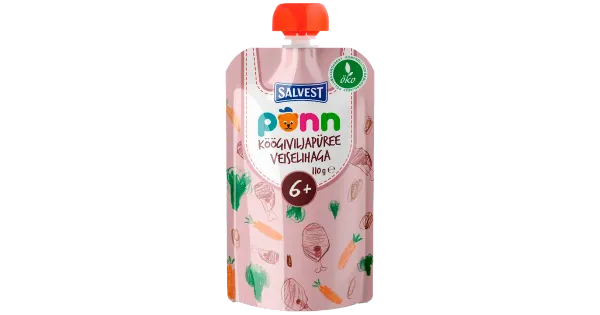 Ökoloogiline köögiviljapüree veiselihaga PÕNN 110g 6+ MAHE, EE-ÖKO-03