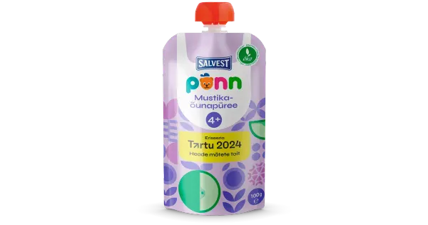 Ökoloogiline mustika-õunapüree PÕNN 100g 4+ MAHE, EE-ÖKO-03