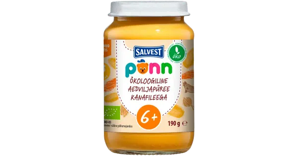Aedviljapüree kanafileega PÕNN Ökoloogiline 190 g (6 kuud)