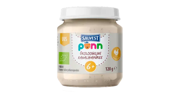 Ökoloogiline Kanalihapüree PÕNN, 120g,  6+, ÖKO, LV-BIO-01