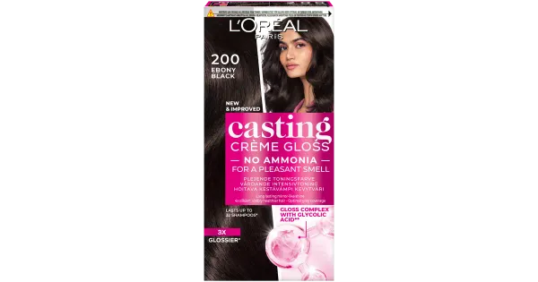 Poolpüsivärv Loreal Casting Cream Gloss 200 Ebony