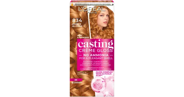 Poolpüsivärv Loreal Casting Cream Gloss 834 Amber Blonde