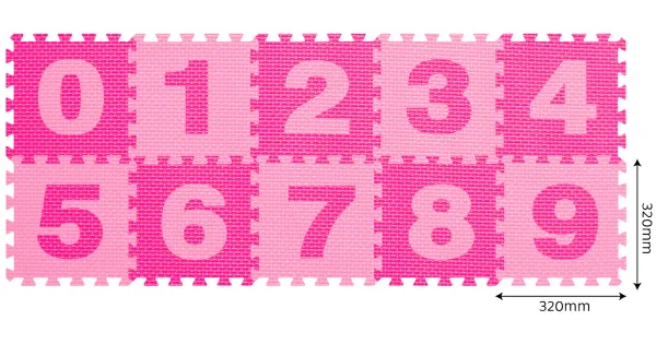 Põrandapuzzle numbrid roosa