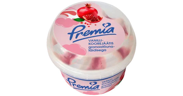 Premia Vanilli-Koorejäätis Granaatõunatäidisega 250 G/0,5 l