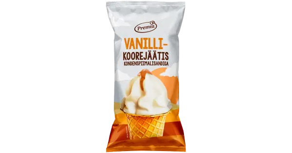 Premia Vanilli-Koorejäätis kondenspiimatäidisega vahvlitopsis 75g/140 ml