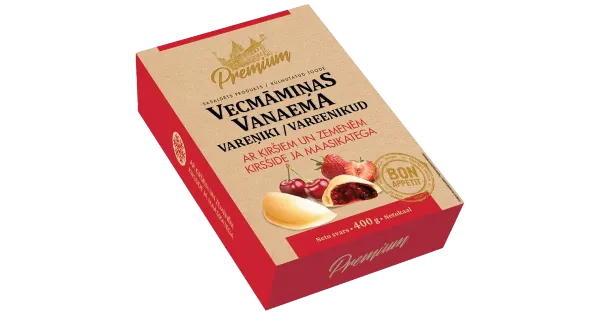 Premium Vanaema Vareenikud  kirsside ja maasikatega 400 g