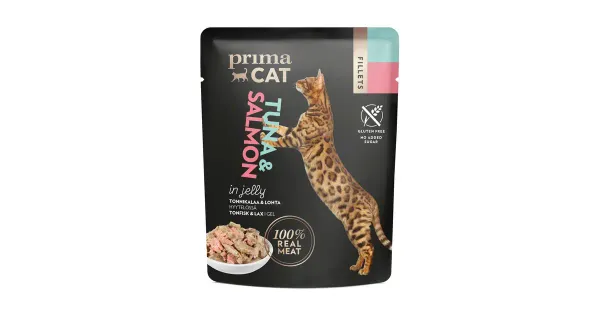 Prima Cat täissööt kassidele tuunikala ja lõhega, 50g
