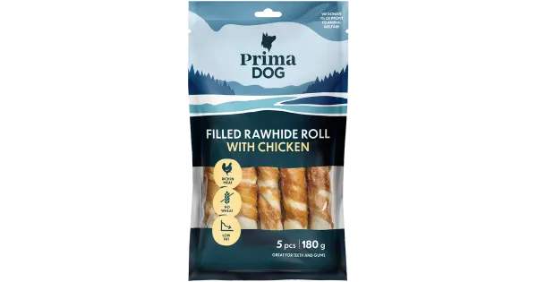Prima Dog närimisrull kanalihaga 13cm, 5tk 180g