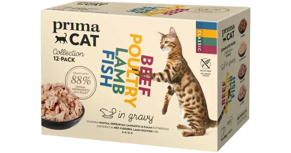 Primacat Classic kassitoiduvalik kastmes 12x85g