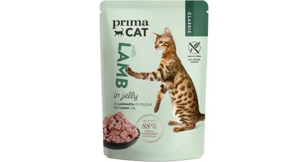 Primacat täissööt kassidele lambalihaga kastmes 85g