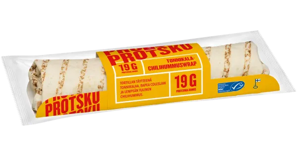 PROTSKU Proteiinirikas tuunikalawrap tšillise hummusega MSC 250 g