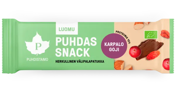 Puhdistamo Puhdas Snack-batoon marja, looduslik, 40g
