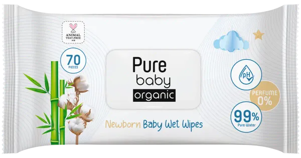 Pure Baby Niisked salvrätikud beebile 70 tk